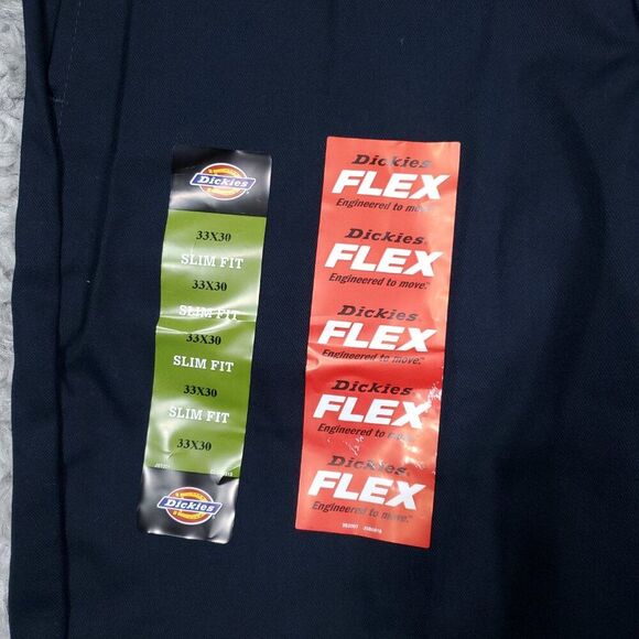 Dickies Slim Fit Tapered Twill Flex Dark Blue Work Pants Men's Size 33 x 30 - Picture 4 of 8